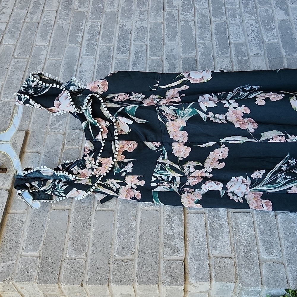 City Chic Jumpsuit Floral Womens Size 20 L Green Pink Flowers - Picture 5 of 13